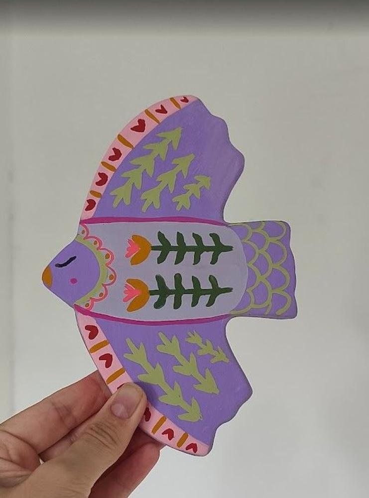 Passarinho Cerâmica Roxo (Pronta Entrega)