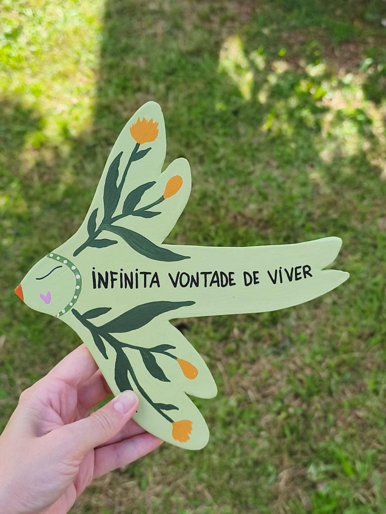 Passarinho Cerâmica Infinita Vontade De Viver