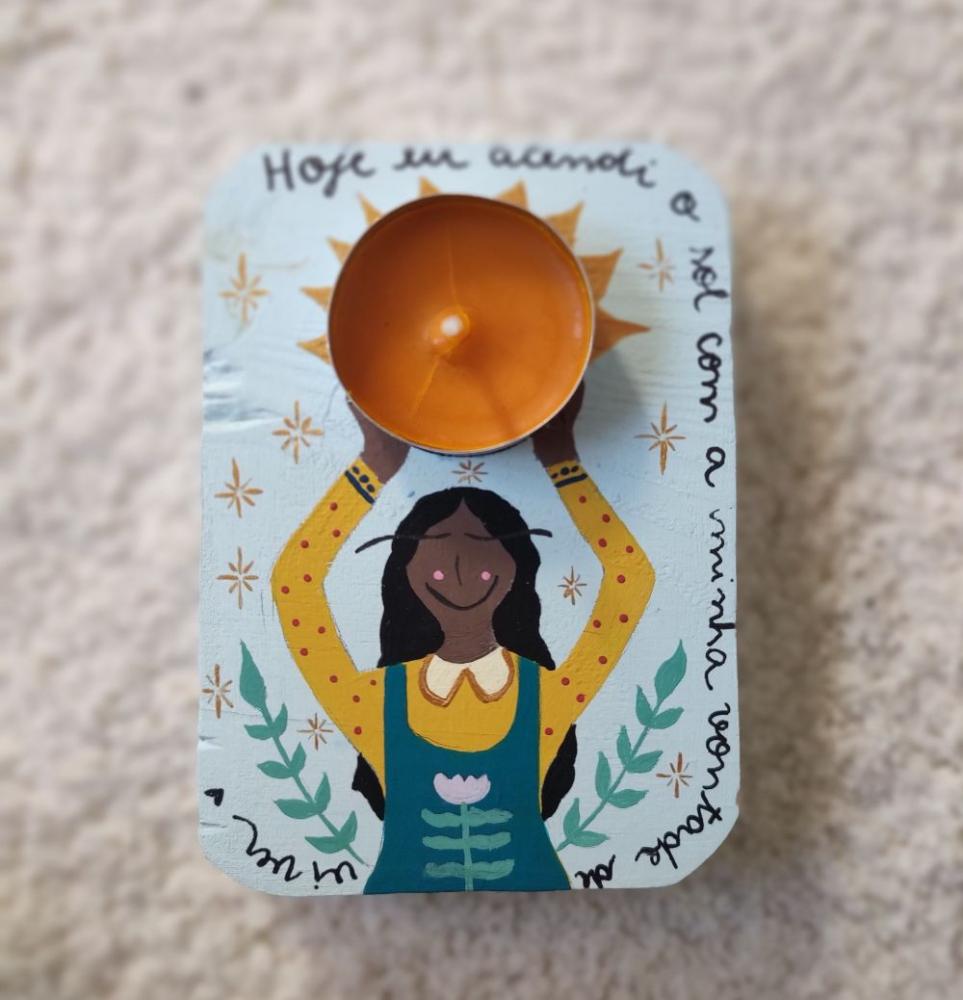 Suporte De Velas Eu Acendi O Sol